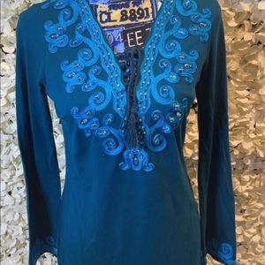 INC International Concepts Tunic with Embroidery – Size Small (S)